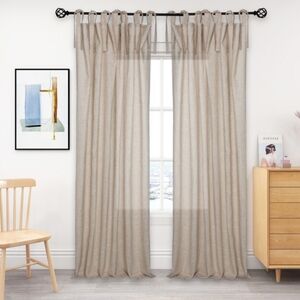 Brand New  Harlow Cream Linen Tie Top Curtains.  New. Never Used.